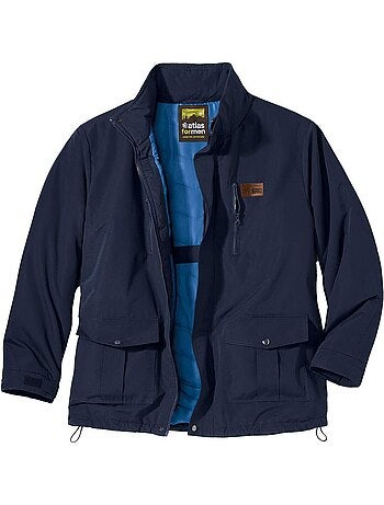 Parka multibolsillos de microtech con tratamiento hidrófugo, capucha y doble cierre
