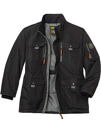 Parka multibolsillos de taslan con capucha para mucho frío