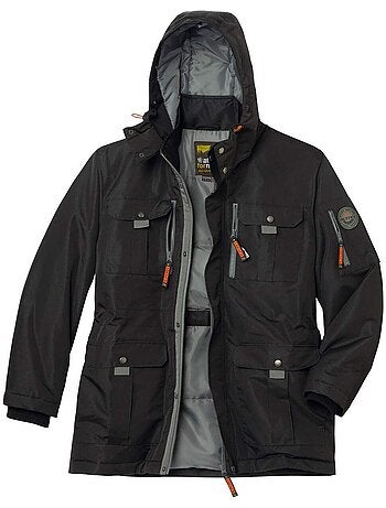 Parka multibolsillos de taslan con capucha para mucho frío