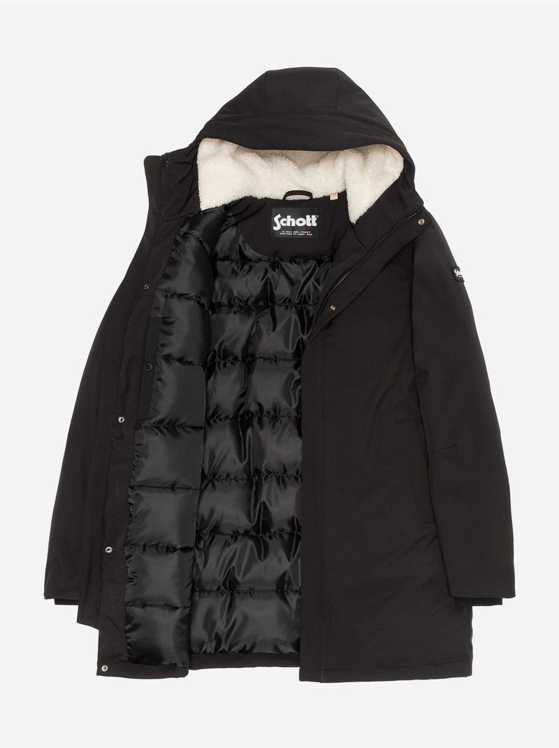 Parka para ponerse - Schott Negro - Kiabi