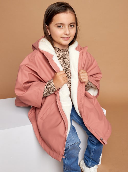 Parka poncho de pelo sintético - colección fácil de poner - Kiabi