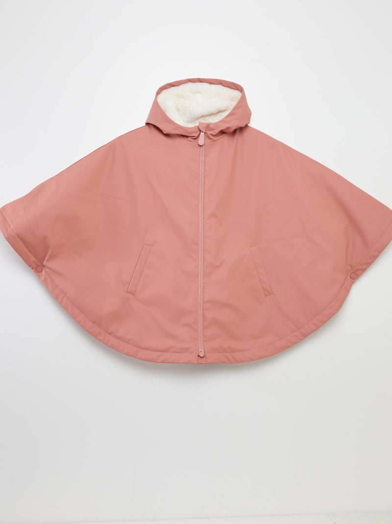 Parka poncho de pelo sintético - colección fácil de poner ROSA - Kiabi
