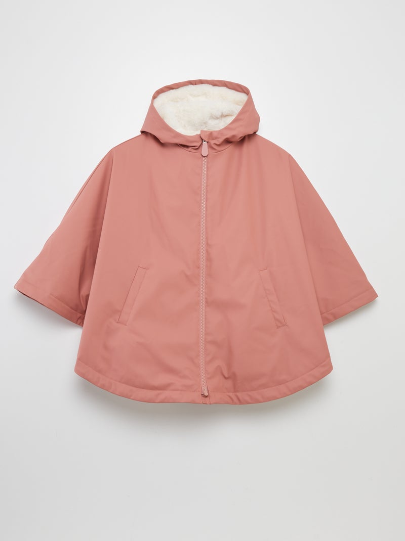 Parka poncho de pelo sintético - colección fácil de poner ROSA - Kiabi