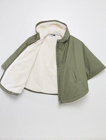 Parka poncho de pelo sintético - colección fácil de poner