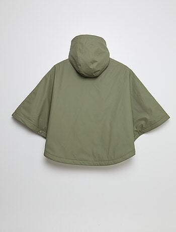 Parka poncho de pelo sintético - colección fácil de poner