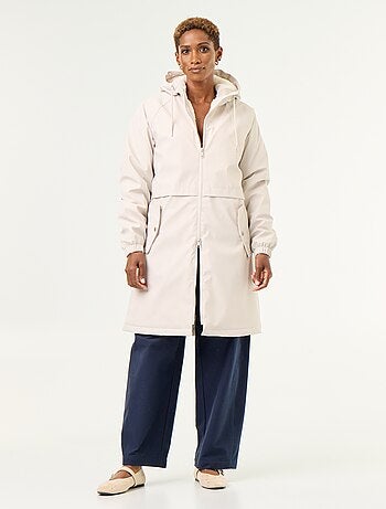 Parka recta forrada de pelo sintético