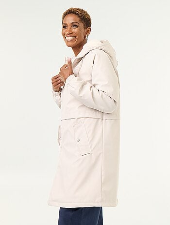 Parka recta forrada de pelo sintético