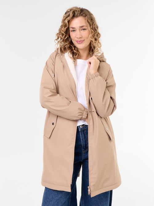 Parka recta forrada de pelo sintético - Kiabi Parka recta forrada de pelo sintético - Kiabi