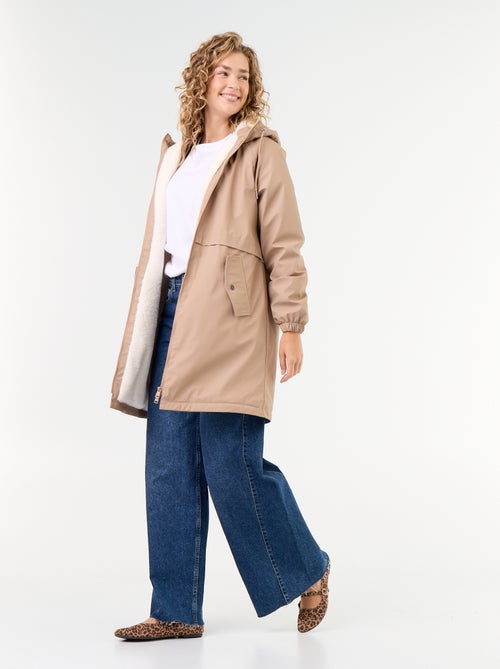 Parka recta forrada de pelo sintético - Kiabi Parka recta forrada de pelo sintético - Kiabi