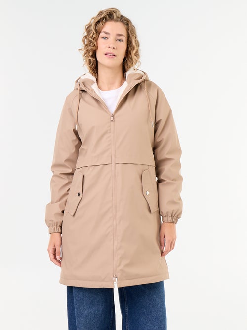 Parka recta forrada de pelo sintético - Kiabi Parka recta forrada de pelo sintético - Kiabi