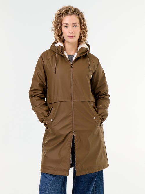 Parka recta forrada de pelo sintético - Kiabi Parka recta forrada de pelo sintético - Kiabi
