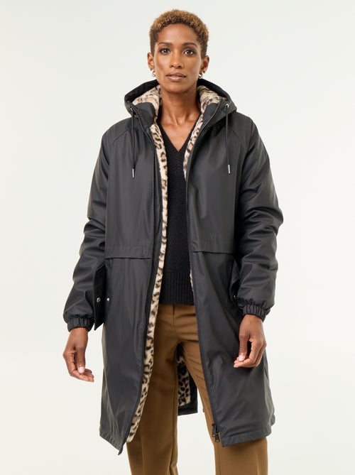 Parka recta forrada de pelo sintético - Kiabi Parka recta forrada de pelo sintético - Kiabi