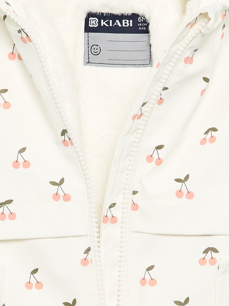 Parka repelente al agua con capucha Blanco - Kiabi