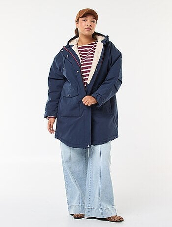 Parka repelente al agua con capucha efecto borreguito