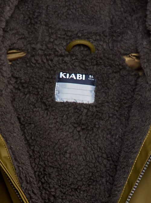 Parka repelente al agua con capucha efecto borreguito - Kiabi