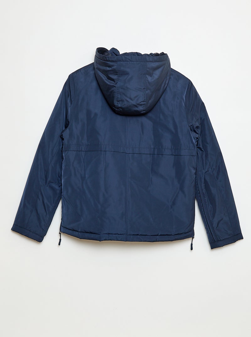 Parka repelente al agua con capucha forrada - colección fácil de poner Azul - Kiabi