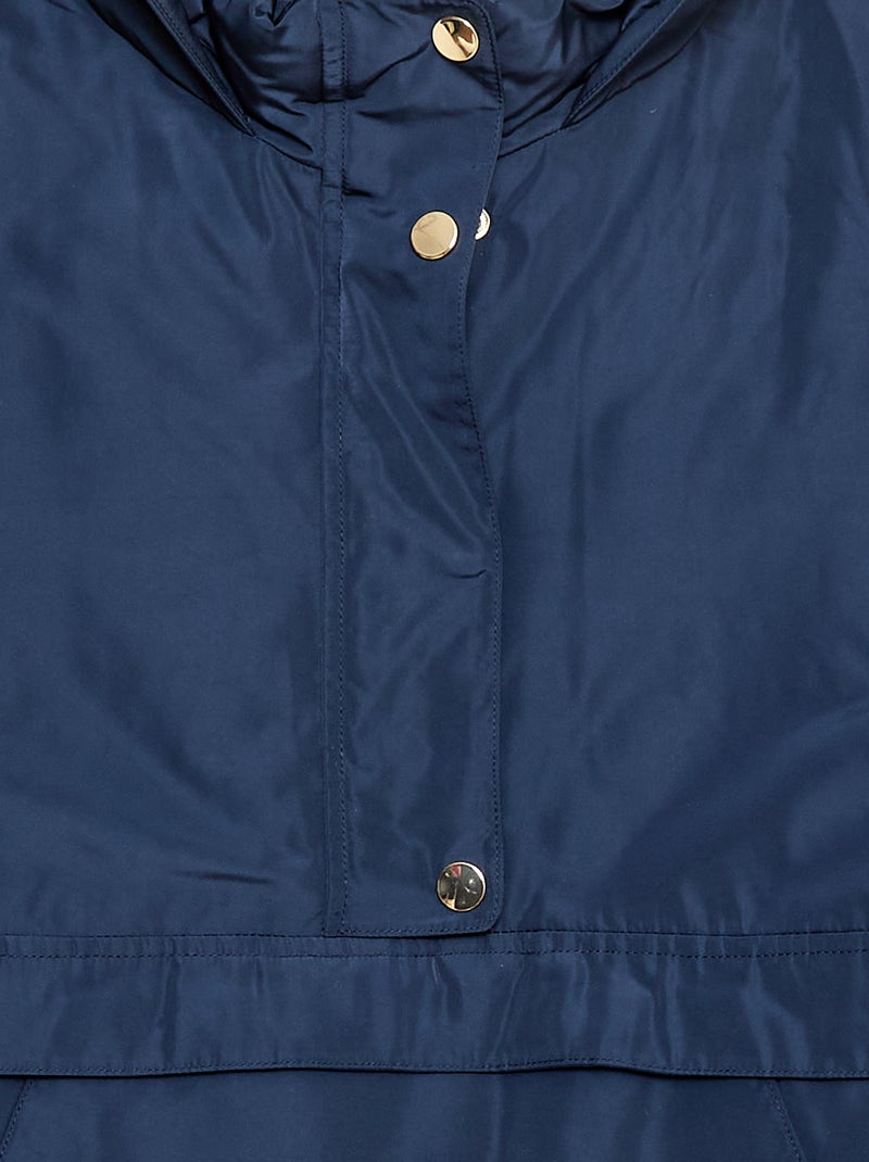 Parka repelente al agua con capucha forrada - colección fácil de poner Azul - Kiabi
