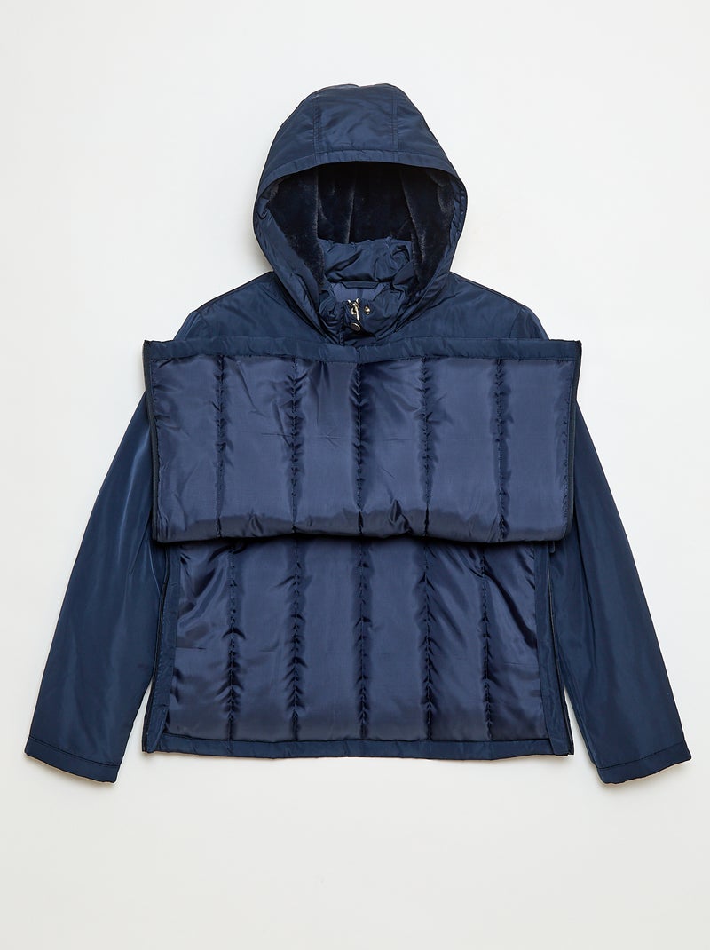 Parka repelente al agua con capucha forrada - colección fácil de poner Azul - Kiabi