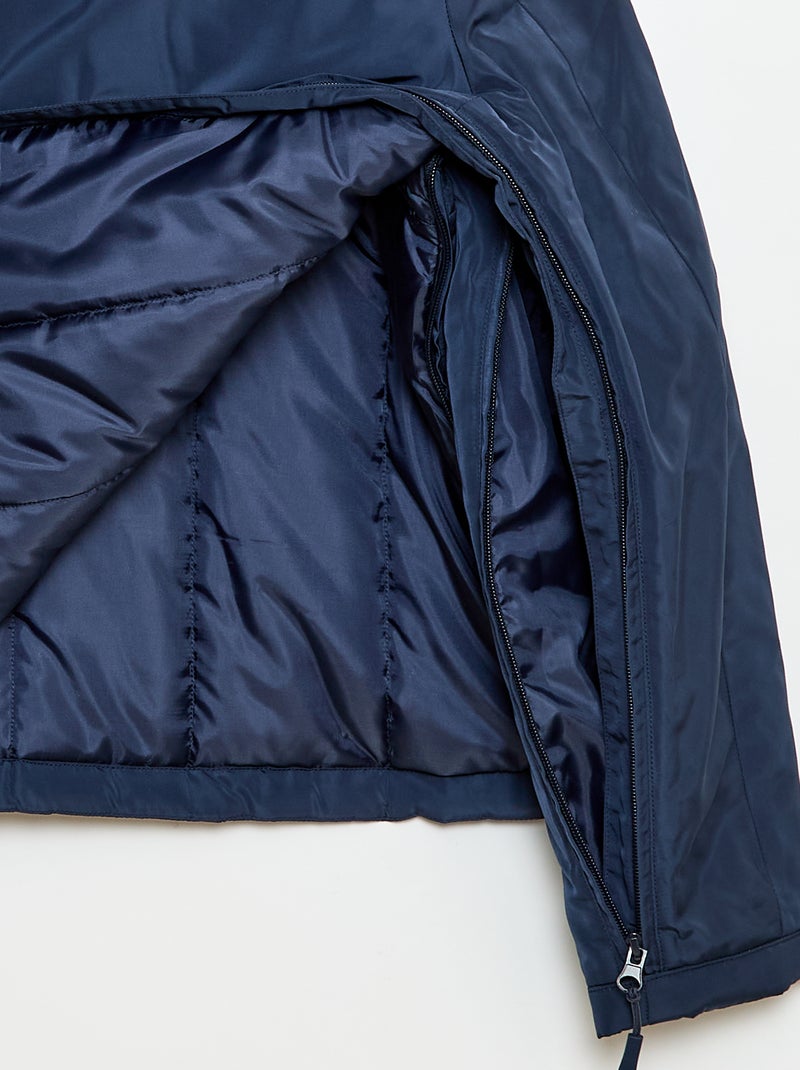 Parka repelente al agua con capucha forrada - colección fácil de poner Azul - Kiabi