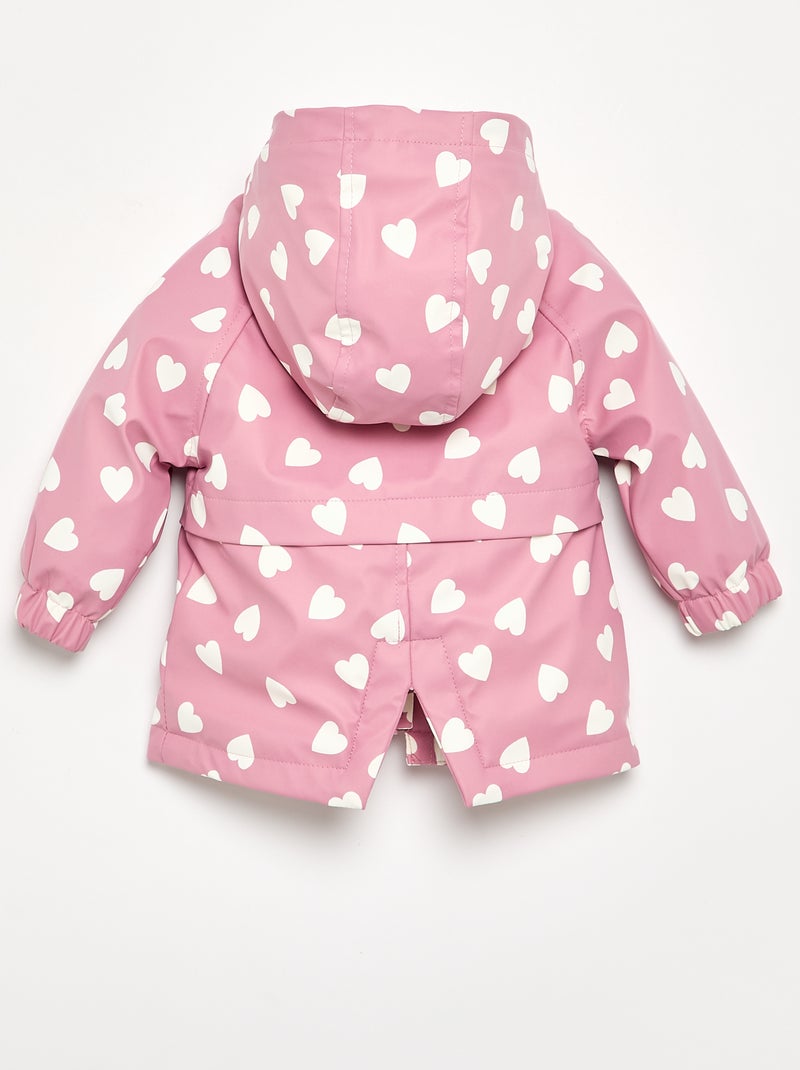 Parka repelente al agua con capucha Rosa - Kiabi