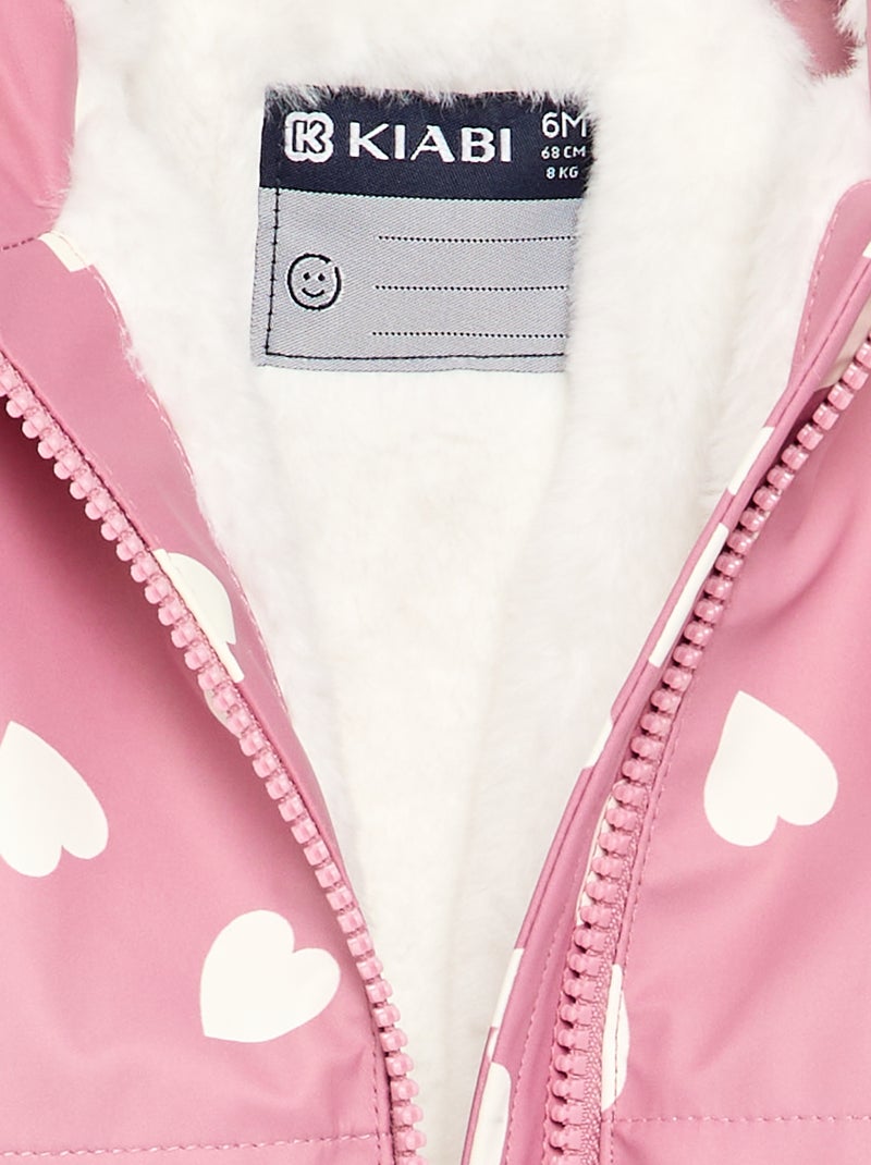 Parka repelente al agua con capucha Rosa - Kiabi