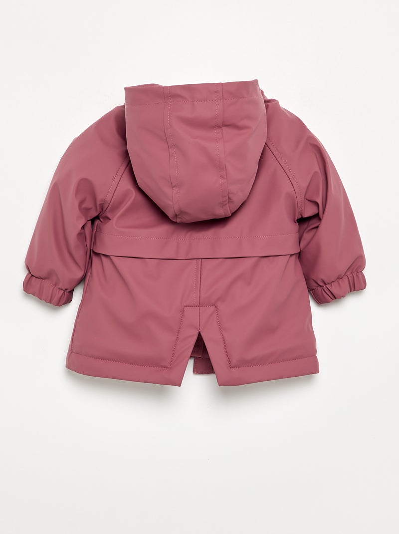 Parka repelente al agua con capucha Rosa - Kiabi