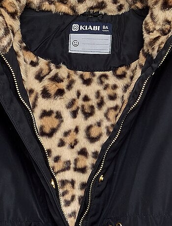 Parka suave con capucha de pelo sintético