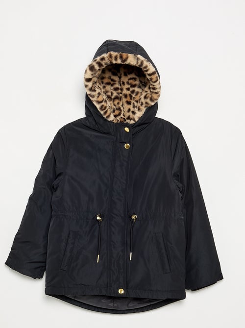 Parka suave con capucha de pelo sintético - Kiabi Parka suave con capucha de pelo sintético - Kiabi