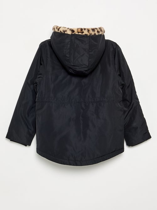 Parka suave con capucha de pelo sintético - Kiabi Parka suave con capucha de pelo sintético - Kiabi