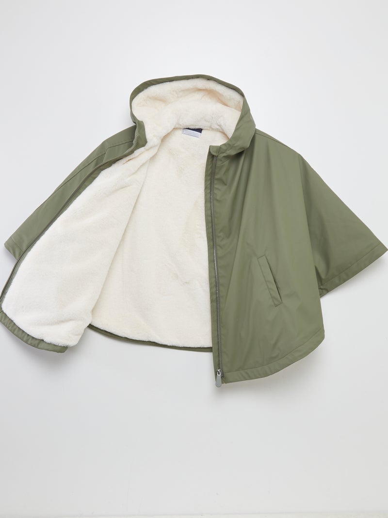 Parka tipo poncho de pelo sintético - So Easy VERDE - Kiabi