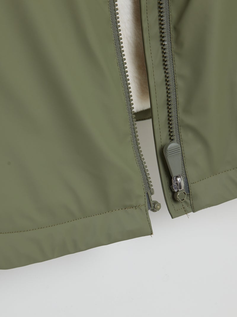 Parka tipo poncho de pelo sintético - So Easy VERDE - Kiabi