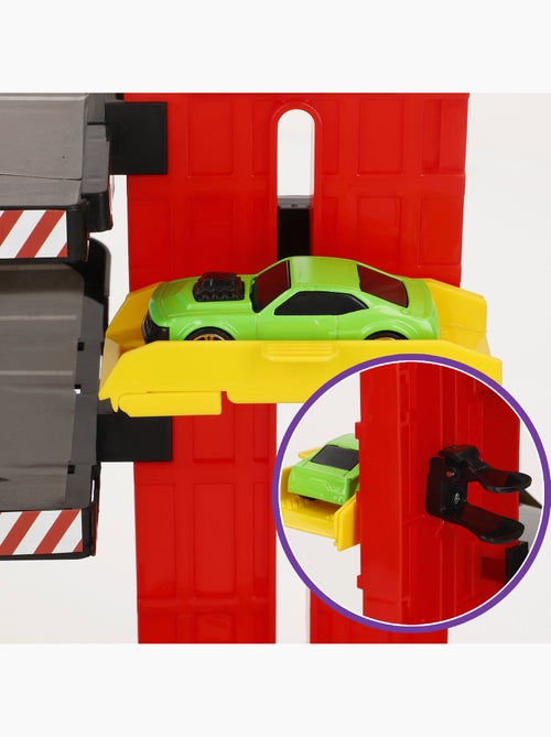 Parking de coches 3 niveles con helicóptero y coches metálicos teamsterz - Kiabi