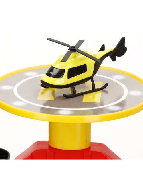 Parking de coches 3 niveles con helicóptero y coches metálicos teamsterz - Kiabi