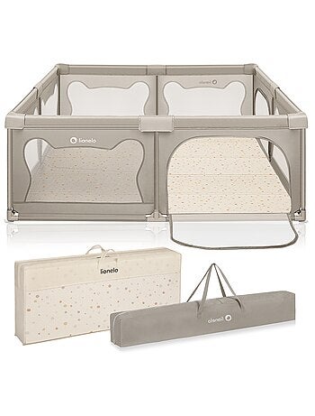 Parque infantil con colchoneta LIONELO Willow - 187 x 207 cm - Buen aislamiento del suelo - Colchone