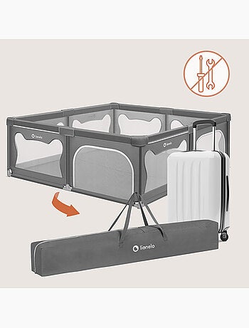 Parque infantil con colchoneta LIONELO Willow - 187 x 207 cm - Buen aislamiento del suelo - Colchone