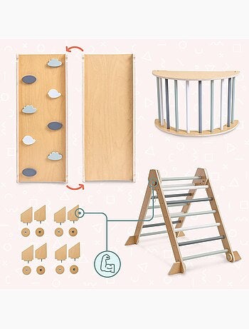 Parque infantil de interior de madera mamabrum 3 en 1 – inspiración montessori