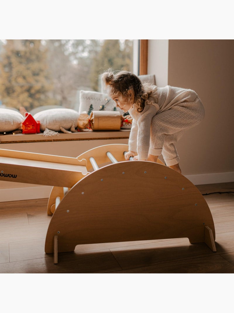 Parque infantil de interior de madera mamabrum 3 en 1 – inspiración montessori Beige - Kiabi