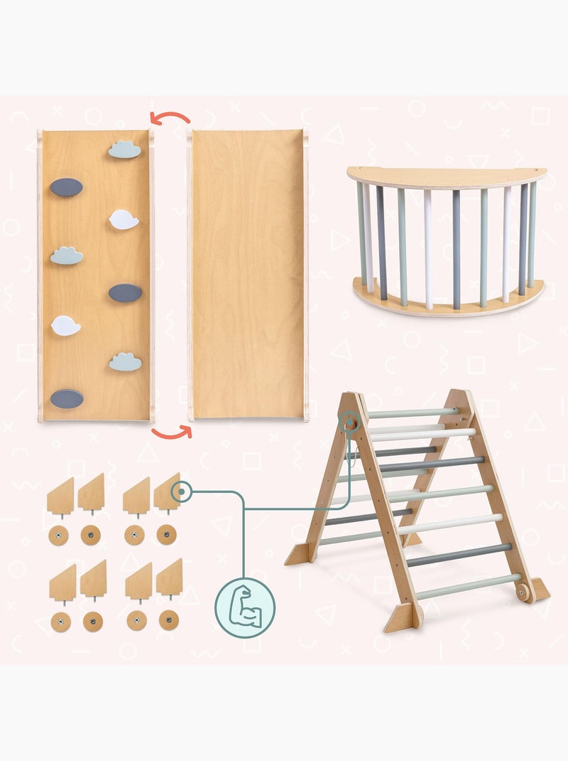 Parque infantil de interior de madera mamabrum 3 en 1 – inspiración montessori Beige - Kiabi