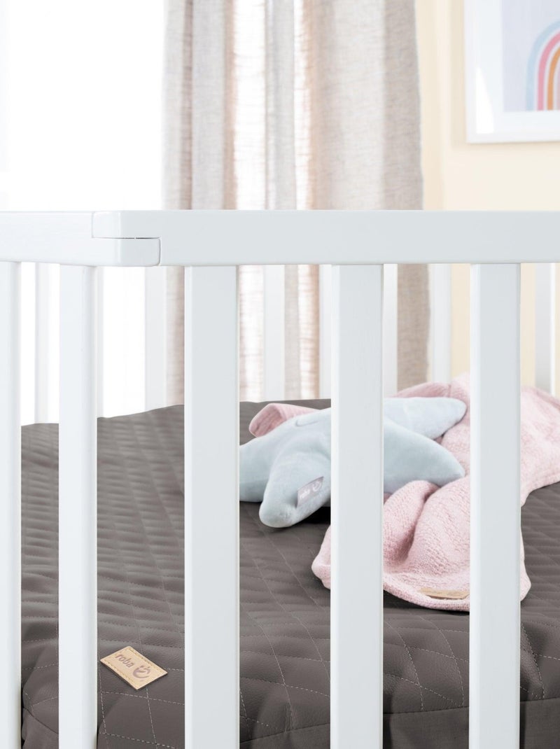 Parque infantil hexagonal + alfombra repelente en cuero vegano lujo - ROBA 'luxe' Blanco Gris antracita - Kiabi