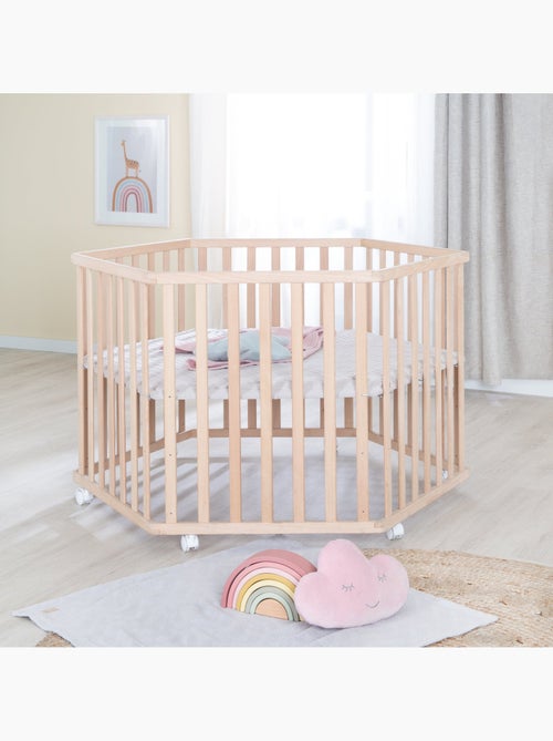Parque infantil hexagonal minimalista en madera maciza Lil Planet Roba - Kiabi