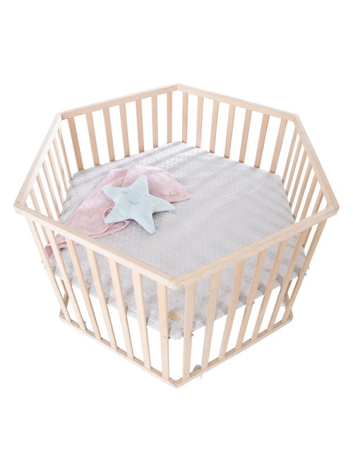 Parque infantil hexagonal minimalista en madera maciza Lil Planet Roba - Kiabi