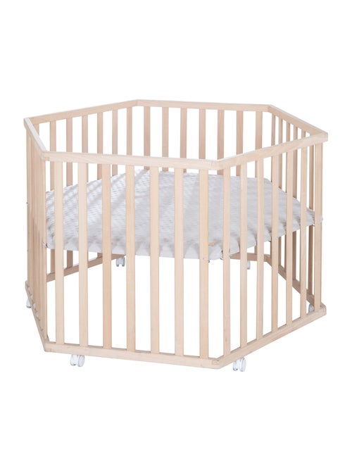 Parque infantil hexagonal minimalista en madera maciza Lil Planet Roba - Kiabi