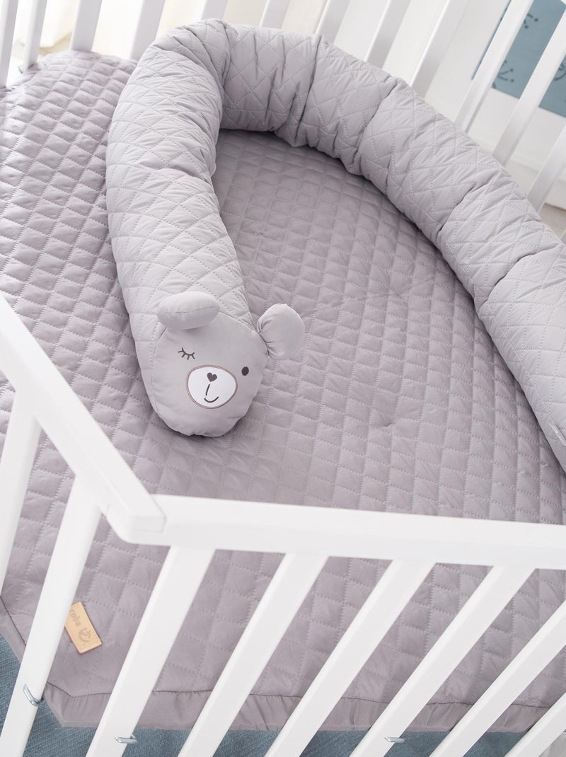 Parque infantil hexagonal móvil de madera con alfombra repelente y cojín 'Roba roba Style' Blanco Gris - Kiabi