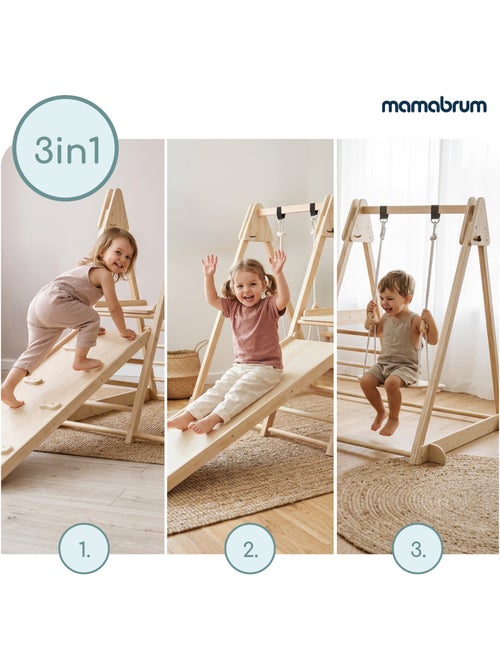 Parque infantil interior de madera 3 en 1 mamabrum desde 3 años - Kiabi