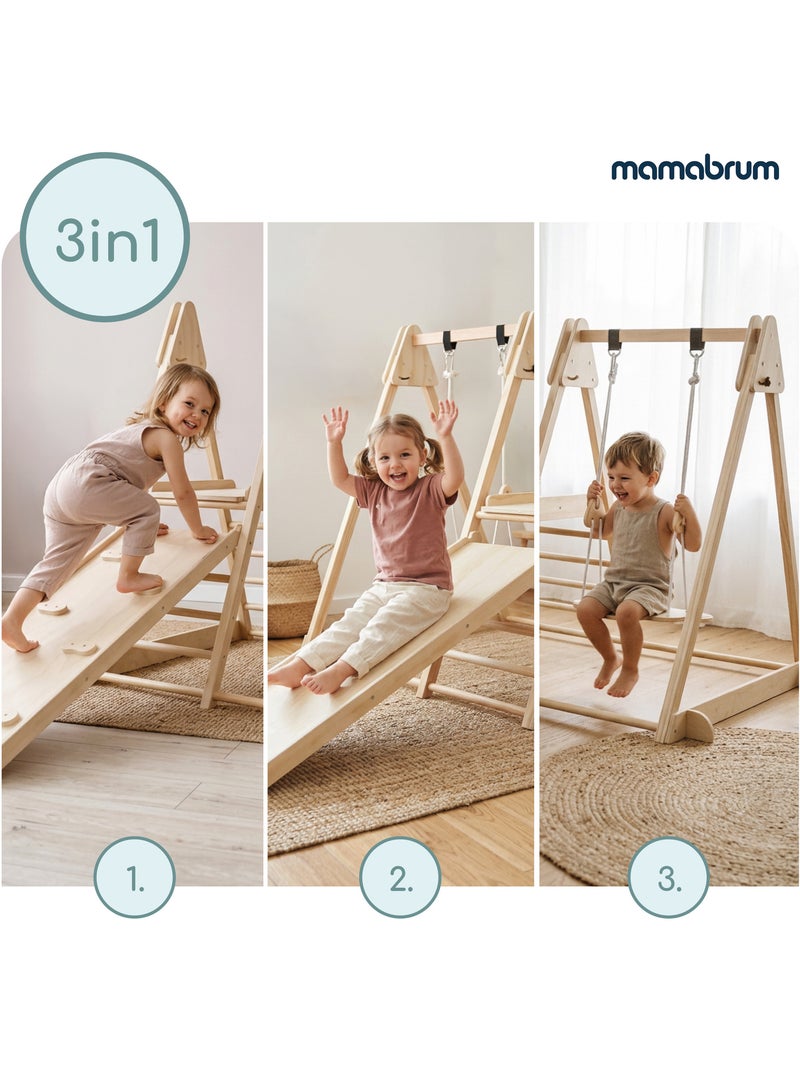 Parque infantil interior de madera 3 en 1 mamabrum desde 3 años Beige - Kiabi