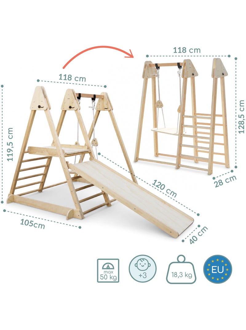 Parque infantil interior de madera 3 en 1 mamabrum desde 3 años Beige - Kiabi