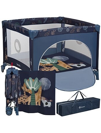 Parque infantil LIONELO Bonnie - 100x96 cm - Colchón cómodo - Ruedas - Bolsa de transporte