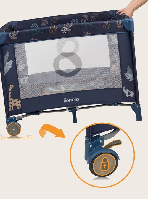 Parque infantil LIONELO Bonnie - 100x96 cm - Colchón cómodo - Ruedas - Bolsa de transporte - Kiabi