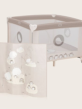 Parque infantil LIONELO Bonnie - 100x96 cm - Colchón cómodo - Ruedas - Bolsa de transporte