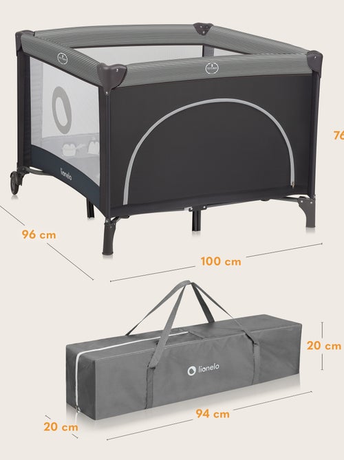 Parque infantil LIONELO Bonnie - 100x96 cm - Colchón cómodo - Ruedas - Bolsa de transporte - Kiabi